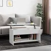 Image de vidaXL Table Basse Table d'Appoint Bout de Canapé Meuble de Salle de Séjour Table de Salon Intérieur Blanc 102x50x52,5 cm Bois d'Ingénierie