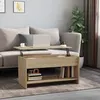 Image de vidaXL Table Basse Table d'Appoint Bout de Canapé Meuble de Salle de Séjour Table de Salon Intérieur Chêne Sonoma 102x50x52,5 cm Bois d'Ingénierie