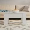 Image de vidaXL Table Basse Table d'Appoint Bout de Canapé Meuble de Salon Table de Salon Intérieur Blanc Brillant 79x49x41 cm Bois d'Ingénierie