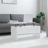 Image de vidaXL Table Basse Table d'Appoint Bout de Canapé Meuble de Salon Table de Salon Intérieur Blanc Brillant 102x50,5x46,5 cm Bois d'Ingénierie