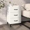 Image de vidaXL Table de Chevet Armoire de Lit Table de Nuit Armoire de Chevet Meuble de Chambre à Coucher Maison Bois d'Ingénierie 40x40x66 cm Blanc 812087