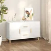 Image de Buffet blanc 100x36x60 cm bois d ingénierie
