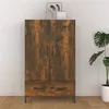 Image de vidaXL Hoge kast 70x31x115 cm bewerkt hout gerookt eikenkleurig817474