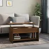 Image de vidaXL Table Basse Table d'Appoint Meuble de Salon Bout de Canapé Salle de Séjour Intérieur Chêne Marron 102x50x52,5 cm Bois d'Ingénierie