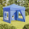 Image de vidaXL Partytent inklapbaar met zijwanden 2x2 m blauw93500
