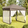 Image de vidaXL Partytent inklapbaar met zijwanden 2x2 m taupe93512