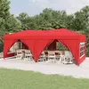 Image de Tente de réception pliable avec parois Rouge 3x6 m