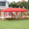 Image de vidaXL Partytent inklapbaar met zijwanden 3x6 m rood93555