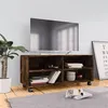 Image de Meuble TV sur roulettes Chêne fumé 90x35x35cm Bois d ingénierie