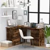 Image de vidaXL Bureau d'angle Chêne fumé 145x100x76 cm Bois d'ingénierie