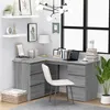 Image de vidaXL Bureau d'angle Sonoma gris 145x100x76 cm Bois d'ingénierie