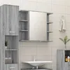 Image de vidaXL Badkamerspiegelkast 80x20,5x64 cm bewerkt hout grijs sonoma815523