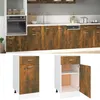 Image de Armoire de plancher à tiroir Chêne fumé 40x46x81,5 cm Bois
