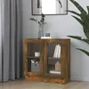Image de Armoire à vitrine Chêne fumé 82,5x30,5x80 cm Bois d ingénierie