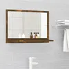 Image de Miroir de bain Chêne fumé 60x10,5x37 cm Bois d ingénierie