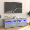Image de Meuble TV avec lumières LED sonoma gris 120x35x40 cm