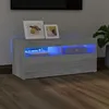 Image de Meuble TV avec lumières LED Sonoma gris 90x35x40 cm