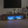 Image de vidaXL Meuble TV avec lumières LED chêne marron 135x39x30 cm815695