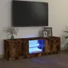 Image de Meuble TV avec lumières LED chêne fumé 120x30x35,5 cm