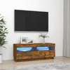 Image de vidaXL Meuble TV avec lumières LED chêne fumé 100x35x40 cm815720