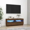 Image de Meuble TV avec lumières LED chêne marron 100x35x40 cm
