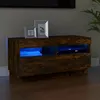 Image de vidaXL Meuble TV avec lumières LED chêne fumé 80x35x40 cm815723