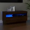 Image de Meuble TV avec lumières LED chêne marron 80x35x40 cm