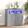 Image de Buffet avec lumières LED sonoma gris 80x35x75 cm