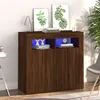 Image de Buffet avec lumières LED chêne marron 80x35x75 cm