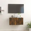 Image de vidaXL Armoire TV suspendue Chêne fumé 60x30x30 cm Bois d'ingénierie815867