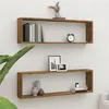 Image de vidaXL Wandschappen kubus 2 st 100x15x30 cm bewerkt hout gerookt eiken815906