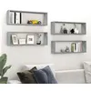 Image de vidaXL Wandschappen kubus 4 st 80x15x26,5 cm bewerkt hout grijs sonoma815919