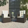 Image de Salon de jardin Vidaxl resine tressee noir 3 pieces 57 x 53 x 75 2 personnes