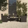 Image de Resine tressee Vidaxl Ensembles canapes. fauteuils et tables de jardin noir 4 pieces 80.0 x 40 x 37 4 personnes
