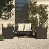 Image de Resine tressee vidaxl Ensembles canapes. fauteuils et tables de jardin noir 4 personnes 56 x 105 x 75 4 pieces