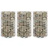 Image de vidaXL Gabion plantenbakken 3 st rond verhoogd à 30x50 cm staal152019
