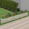 Image de vidaXL Lit Surélevé à Gabion Parterre de Fleurs Support de Plante Jardinière Pot de Fleurs Jardin Terrasse Extérieur Fer 152029