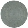 Image de vidaXL Vloerkleed handgemaakt rond 240 cm jute olijfgroen343601