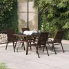 Image de vidaXL Ensemble de salle à manger de jardin 5 pcs Marron et noir 3095983