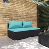 Image de Salon de jardin modulable Vidaxl resine tressee bleu 2 pieces 70 x 70 x 60.5 2 personnes