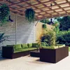 Image de Salon de jardin modulable Vidaxl resine tressee vert 8 pieces 7 personnes