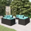 Image de Salon de jardin Vidaxl resine tressee bleu 8 pieces 8 personnes