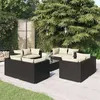 Image de Salon de jardin modulable Vidaxl resine tressee noir 9 pieces x 70 x 60.5 8 personnes