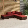 Image de Salon de jardin modulable Vidaxl rouge resine tressee 5 pieces 5 personnes