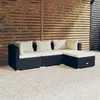 Image de Noir Vidaxl salon de jardin modulable 4 pieces 4 personnes resine tressee