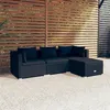 Image de Salon de jardin modulable Vidaxl resine tressee noir 4 pieces x 63 4 personnes