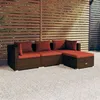 Image de Salon de jardin modulable Vidaxl resine tressee rouge 4 pieces x 63 4 personnes