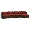 Image de Salon de jardin modulable Vidaxl resine tressee rouge 5 pieces x 63 5 personnes