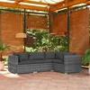 Image de 4 personnes Vidaxl gris salon de jardin modulable 4 pieces resine tressee