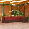 Image de Salon de jardin modulable Vidaxl resine tressee rouge 3 pieces 5 personnes